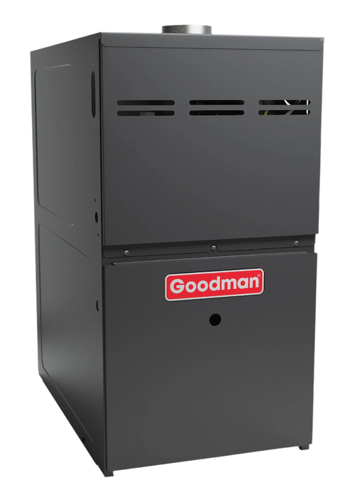 Goodman 80% Gas Furnace, labeled with the red Goodman logo.